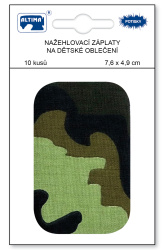 Nažehlovací záplaty malé 10 ks v balení - maskáčová